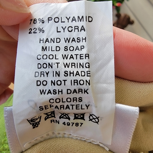 GOTTEX SILVER ♡ Gorgeous 1pc Lime Green Low V Front Cross Wrap Lined Swimsuit 12 - Picture 16 of 17